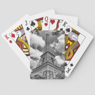Jeu De Cartes Tour Eiffel en noir et blanc