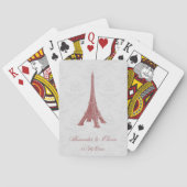Jeu De Cartes Tour Eiffel Rouge Mariage damassé Favoriser (dos)