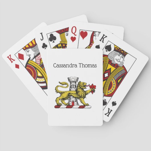 Jeu De Cartes Tour Lion Fleur de Lis Crest Emblem C (dos)