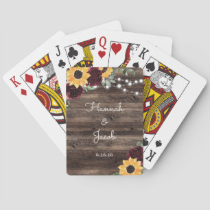 Jeu De Cartes Tourbe rustique mariage en bois Favoriser