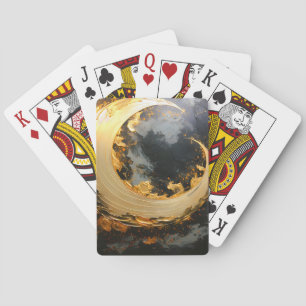 Jeu De Cartes Tourbillon Abstrait Or Noir Lune Moderne