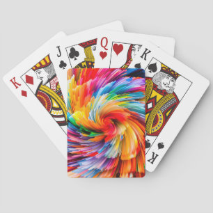 Jeu De Cartes Tourbillon Moderne Abstrait Arc-en-Ciel Vibrant