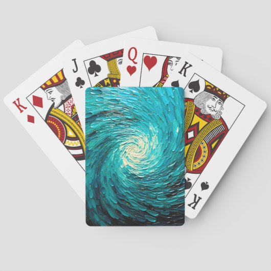 Jeu De Cartes Tourbillon océan turquoise abstrait (dos)