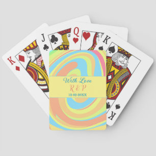 JEU DE CARTES TOURBILLON PASTEL RÉTRO AJOUTER NOM LETTRE DATE MO