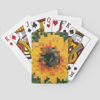 Jeu De Cartes Tournesol brillant Floral Pixel Art