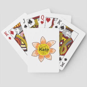 Jeu De Cartes Tournesol brun orange jaune ajouter nom texte flor