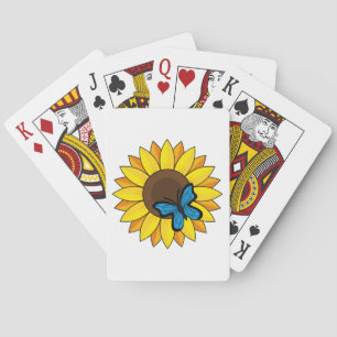 Jeu De Cartes Tournesol et papillon bleu