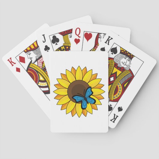 Jeu De Cartes Tournesol et papillon bleu (dos)