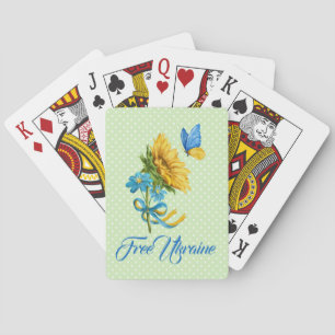 Jeu De Cartes Tournesol et papillon Ukraine soutien