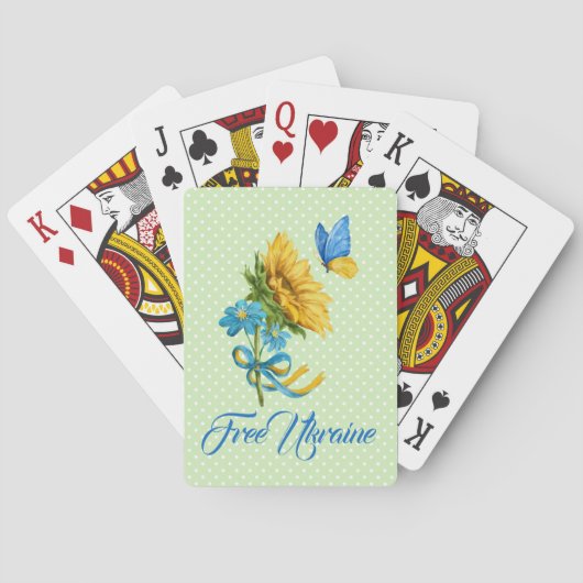 Jeu De Cartes Tournesol et papillon Ukraine soutien (dos)