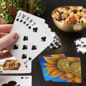 Jeu De Cartes Tournesol rustique sur bleu (In Situ)