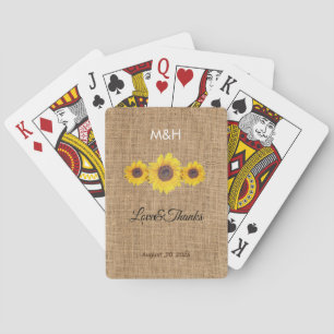 Jeu De Cartes Tournesol trio- mariage personnalisé faveur no3