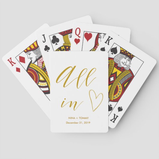 Jeu De Cartes Tout En Or Lettré mariage Faveurs (dos)