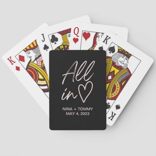 Jeu De Cartes Tout En Rose Gold Wedding Faveurs (dos)