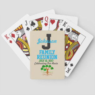 Jeu De Cartes Tout Nom Toute Date Famille Réunion Noir Bleu