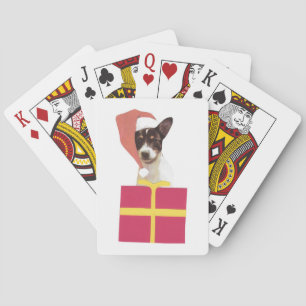 Jeu De Cartes Toy Fox Terrier Santa Hat Jouer des cartes