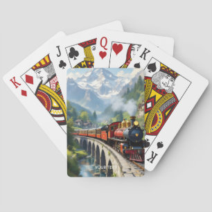 Jeu De Cartes Train antique Imaginaire Crimson