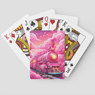 Jeu De Cartes Train Imaginaire Vif Nuages Roses