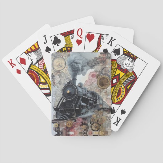 Jeu De Cartes Train rétro à vapeur punk (dos)