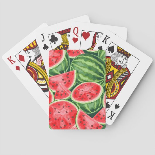 Jeu De Cartes Tranches de pastèque vibrantes de l'été Motif (dos)