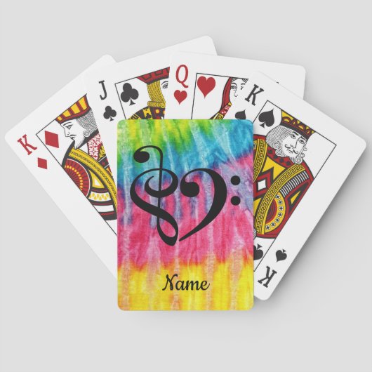 Jeu De Cartes Treble Clef Bass Clef Heart Sheet Musique Customis (dos)
