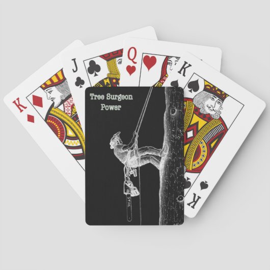 Jeu De Cartes Tree Surgeon Arborist at work present Chainsaw (dos)