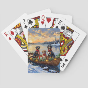 Jeu De Cartes Treeing Walker Coonhound Noël Bateau Vacances
