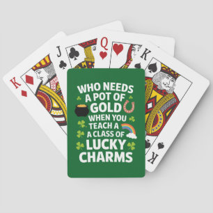 Jeu De Cartes Trèfle Porte-Bonheur Enseignant St Patrick Irlanda