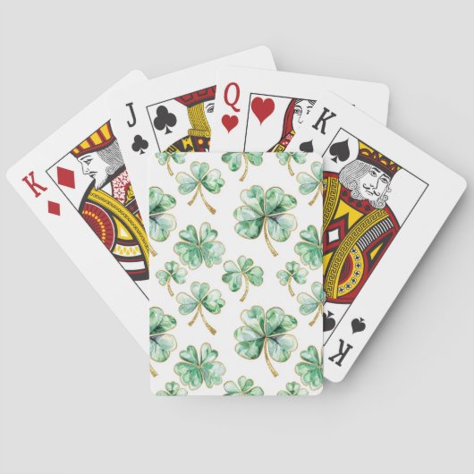 Jeu De Cartes Trèfle Vert Fête de la Saint-Patrick (dos)