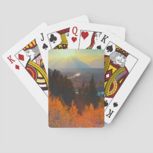 Jeu De Cartes Trembles dorés au-dessus de la rivière Snake au co