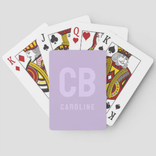 Jeu De Cartes Trend Color Soft Violet Monogramme Jouer Cartes