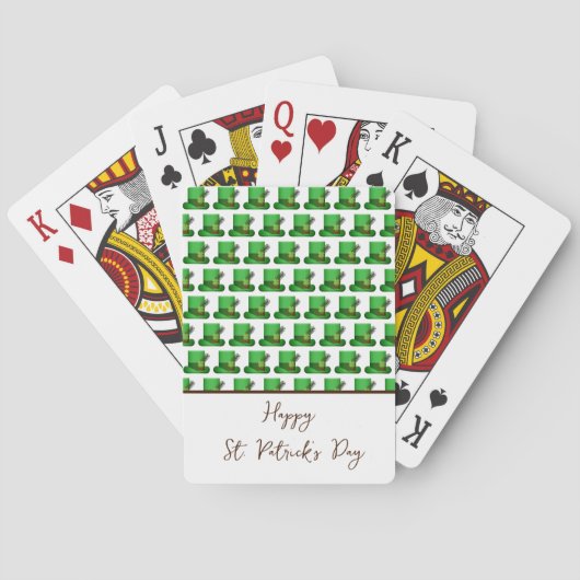 Jeu De Cartes Trendy Green Hats Pattern St. Patrick's Day (dos)