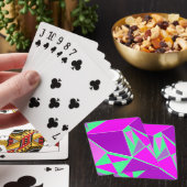 Jeu De Cartes triangles Abstraits violet et vert (In Situ)