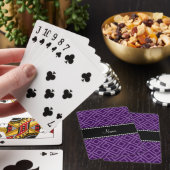 Jeu De Cartes Triangles d'entrelacement violet de nom personnali (In Situ)