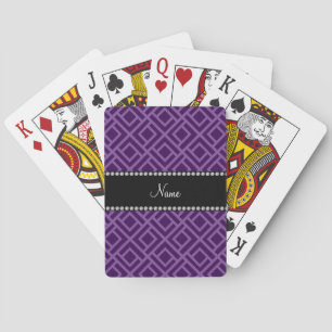 Jeu De Cartes Triangles d'entrelacement violet de nom personnali