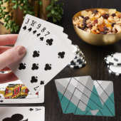 Jeu De Cartes Triangles gris sur arrière - plan turquoise (In Situ)