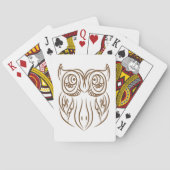Jeu De Cartes Tribal Owl Line Art moderne Brown Abstrait (dos)