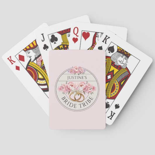 Jeu De Cartes Tribu de la mariée fleurs personnalisées (dos)