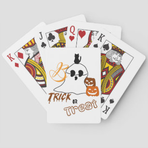 Jeu De Cartes Trick Or Treat Boo avec chat et citrouille derrièr
