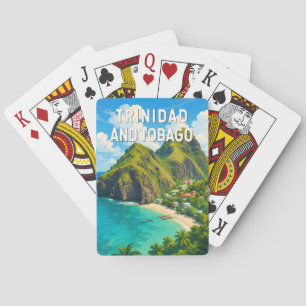 Jeu De Cartes Trinidad et Tobago Illustration Art de voyage Rétr