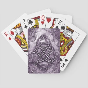 Jeu De Cartes Triquetra Trinity Knot Lavender Purple Faux Métal