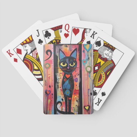 Jeu De Cartes Triste Chat Gros Yeux Peint (dos)