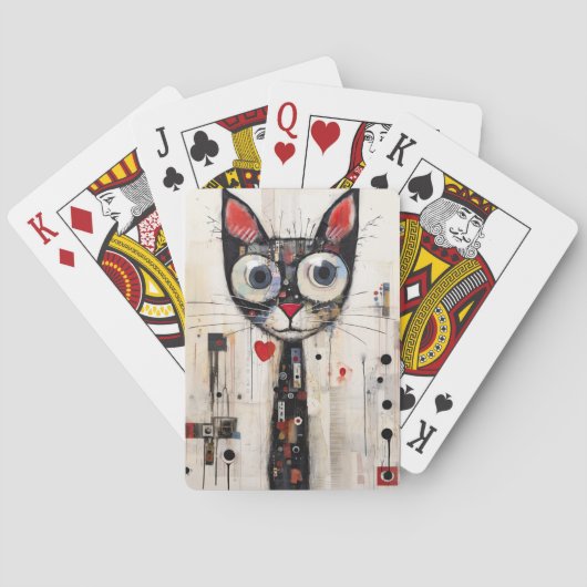 Jeu De Cartes Triste Chat Gros Yeux Peint (dos)