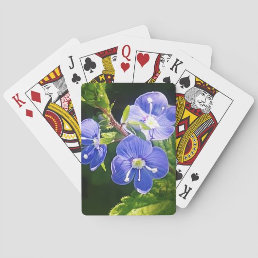 Jeu De Cartes Trois fleurs bleues (dos)