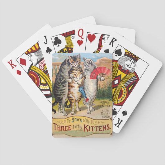 Jeu De Cartes Trois Petits Chatons Illustration de Mère l'Oye (dos)