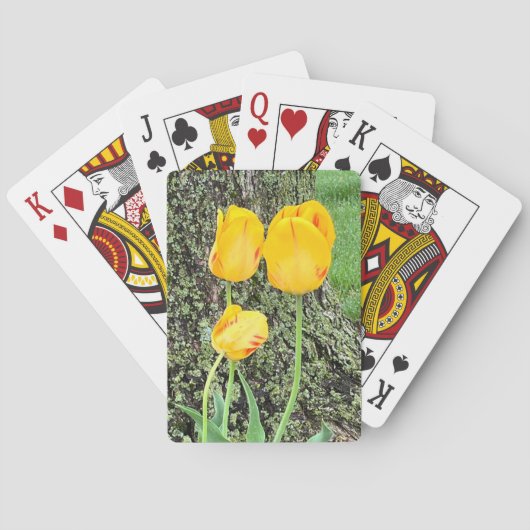 Jeu De Cartes Trois Tulipes Jaunes / (dos)