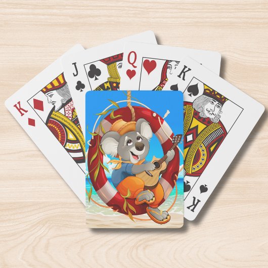 Jeu De Cartes Tropical Beach Guitar Jouer Koala
