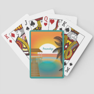 Jeu De Cartes Tropical Beach Ocean Pier Sunset personnalisé