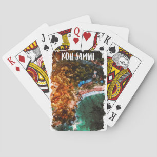 Jeu De Cartes Tropical Koh Samui thailand Aquarelle