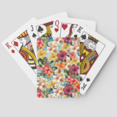 Jeu De Cartes Tropical Rouge Jaune Tropical Hibiscus Fleurs (dos)